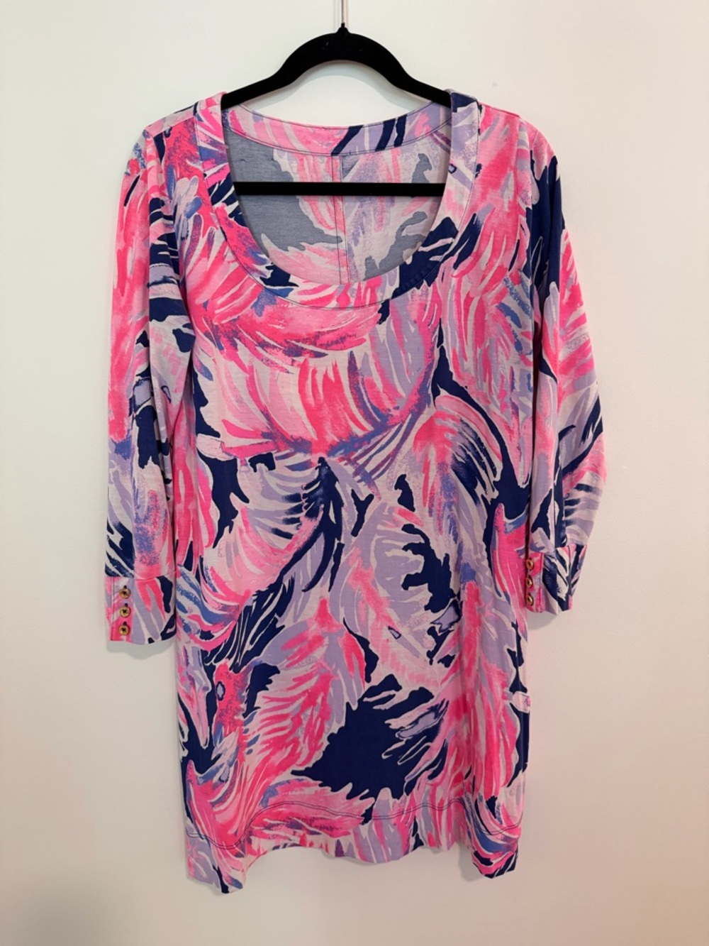 *EUC* Lilly Pulitzer Pima Cotton 3/4 Sleeve Shirt Dress / Cover Up